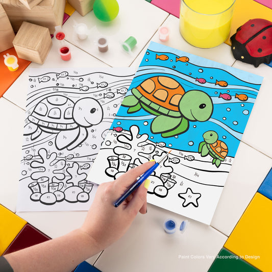 MFP21 | Painting by numbers™ Children's 10pc 8.75" x 11.75" Turtles Painting Project