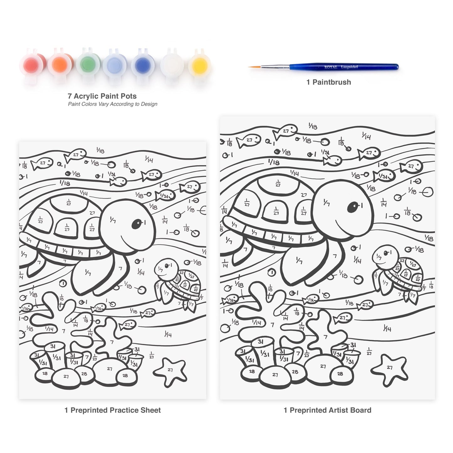 MFP21 | Painting by numbers™ Children's 10pc 8.75" x 11.75" Sea Turtles Painting Project