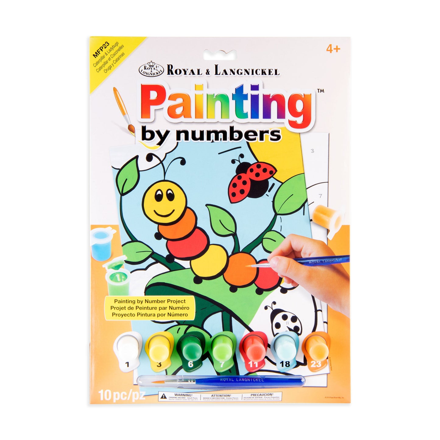 MFP23 | Painting by numbers™ Children's 10pc 8.75" x 11.75" Caterpillar & Ladybug Painting Project