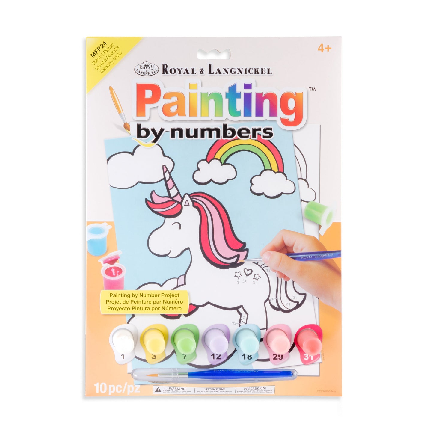 MFP24 | Painting by numbers™ Children's 10pc 8.75" x 11.75" Unicorn & Rainbow Painting Project