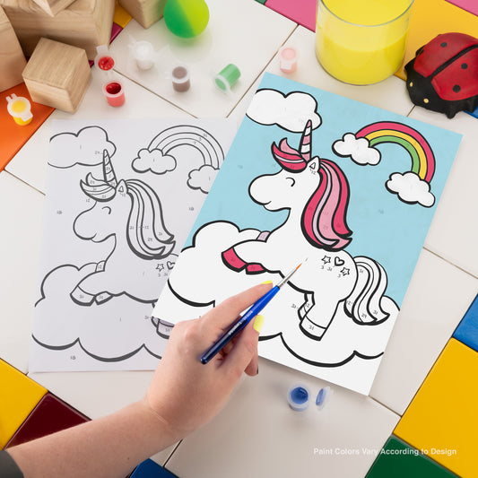 MFP24 | Painting by numbers™ Children's 10pc 8.75" x 11.75" Unicorn & Rainbow Painting Project