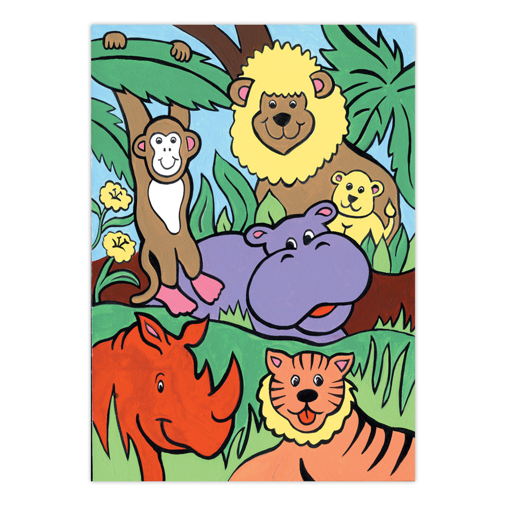 MFP9 | Painting by numbers™ Children's 10pc 8.75" x 11.75" Jungle Animals Painting Project