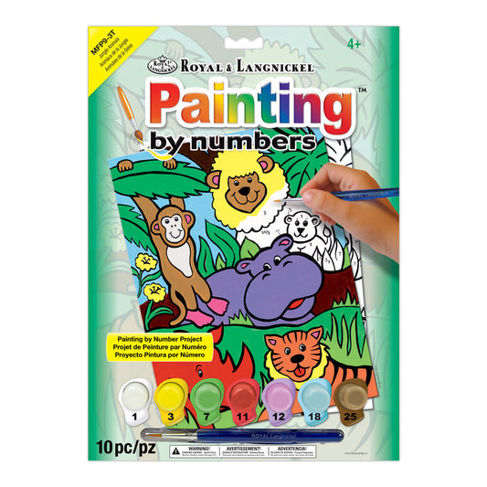 MFP9 - Painting by numbers™ Children's 10pc 8.75" x 11.75" Jungle Animals Painting Project