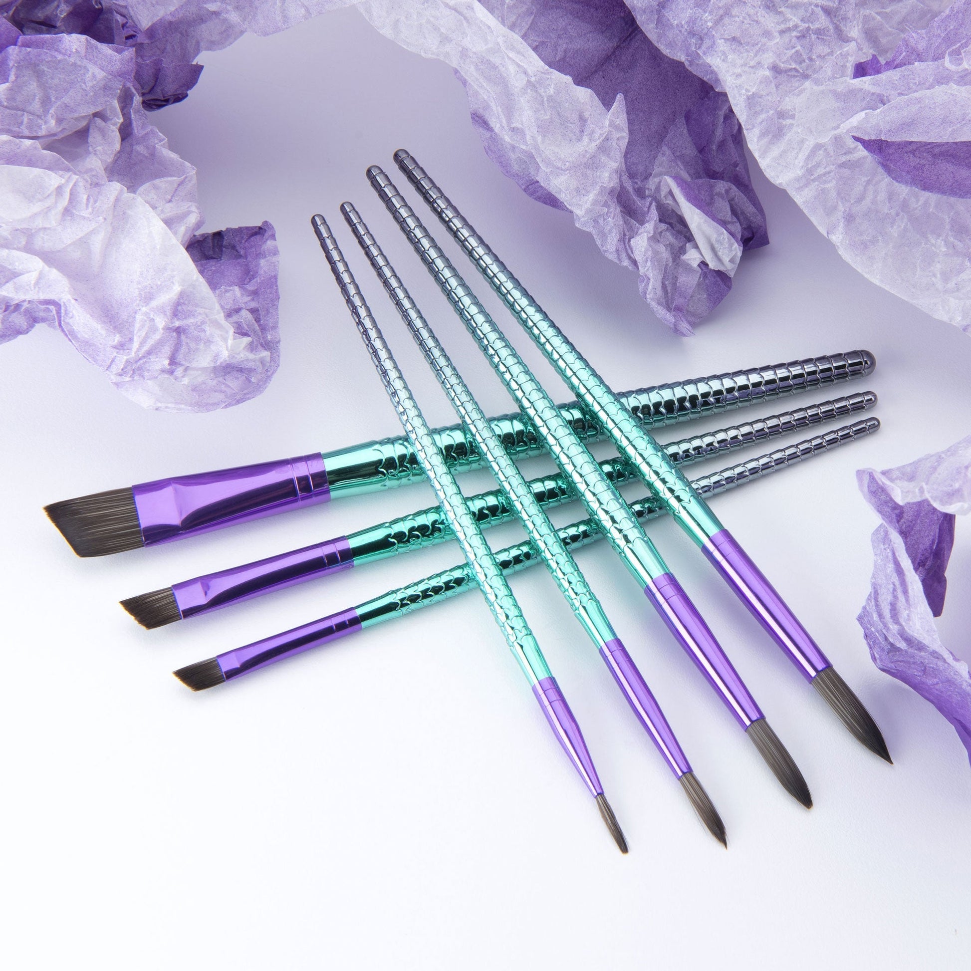 MYTH 203 - Mythos™ Mermaid 7pc Round/Angular Brush Set glam 2