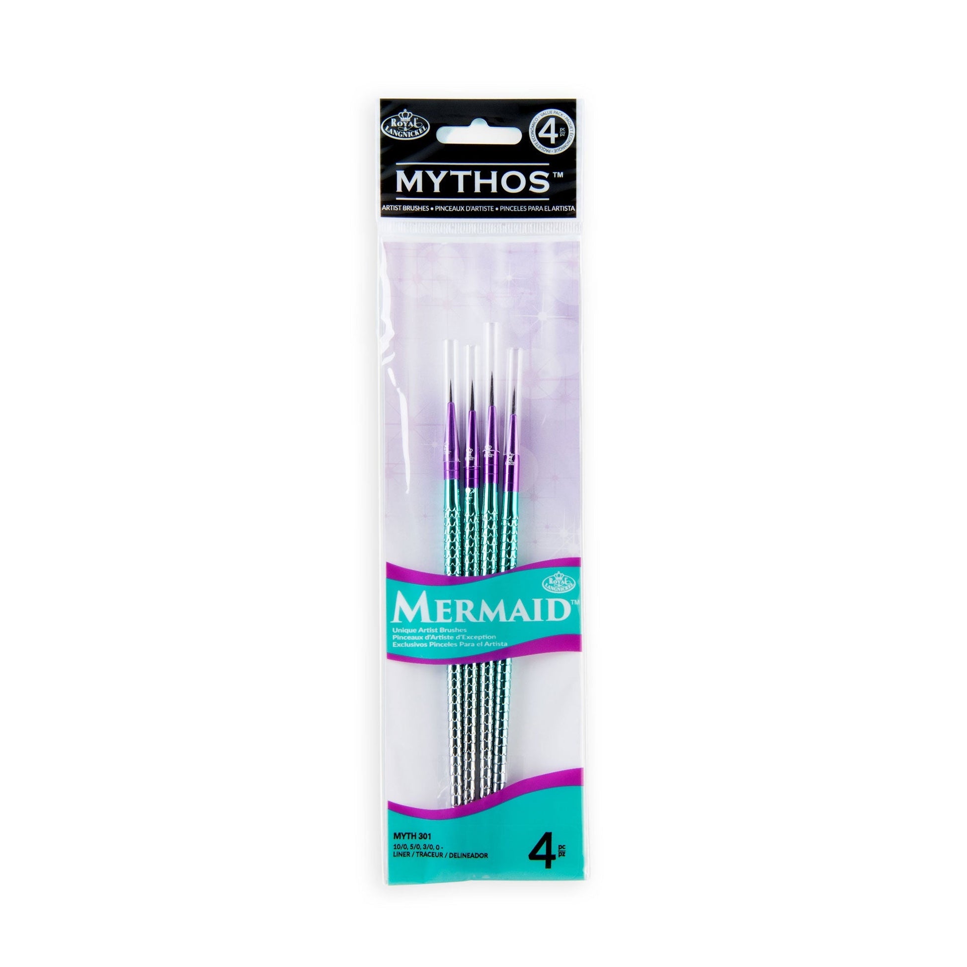 MYTH 301 - Mythos™ Mermaid 4pc Liner Brush Set packaging front