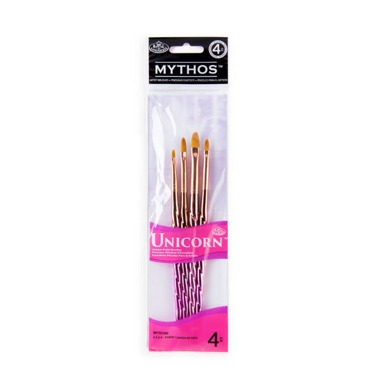 MYTH 502 - Mythos™ Unicorn 4pc Filbert Brush Set packaging front