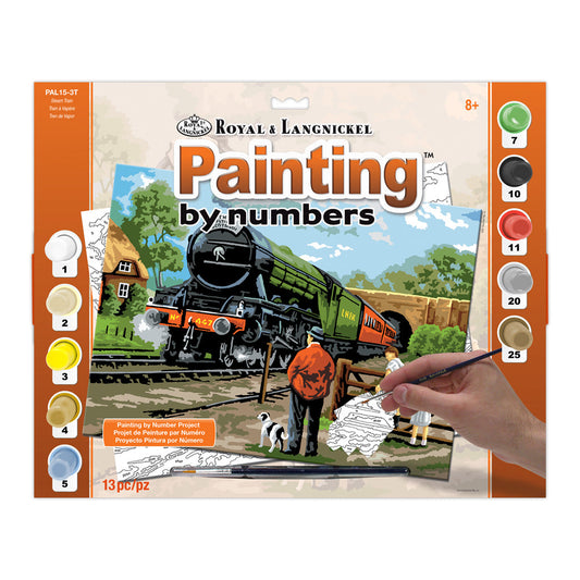 PAL15 - Painting by numbers™ 13pc 11.25" x 13.375" Steam Train Painting Project