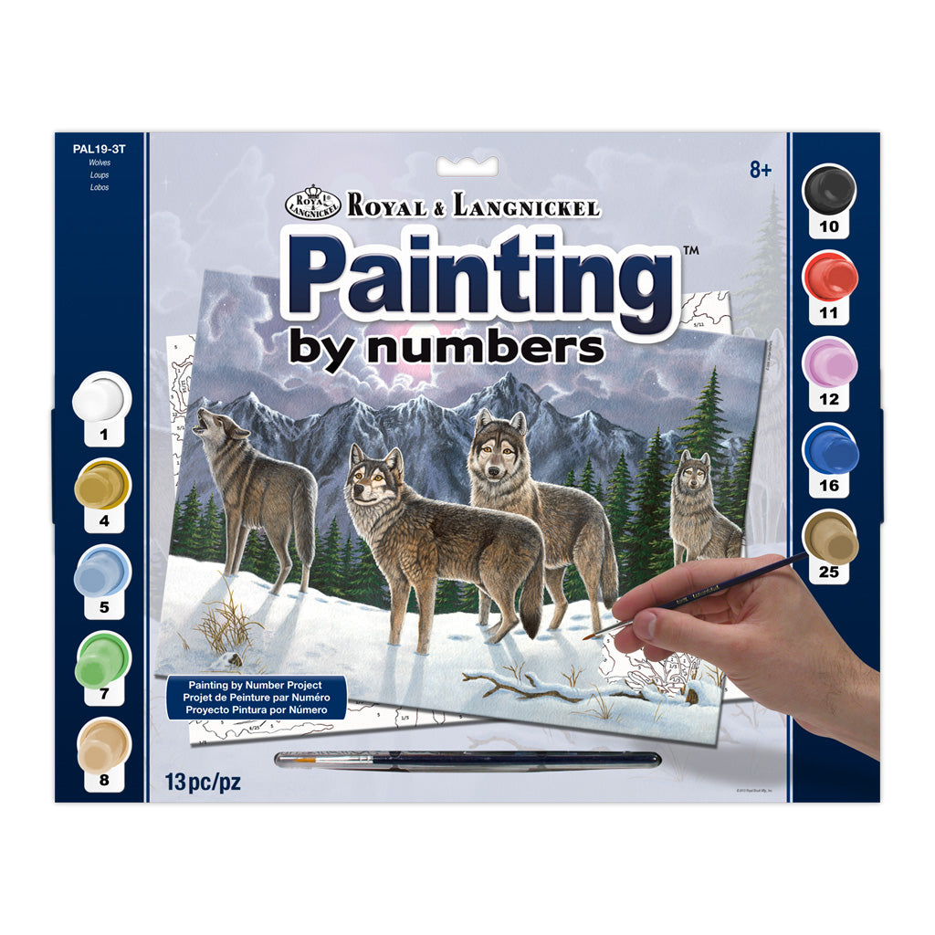 PAL19 - Painting by numbers™ 13pc 11.25" x 13.375" Wolves Painting Project