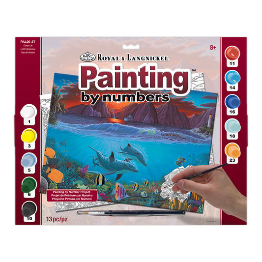 PAL20 - Painting by numbers™ 13pc 11.25" x 13.375" Ocean Life Painting Project