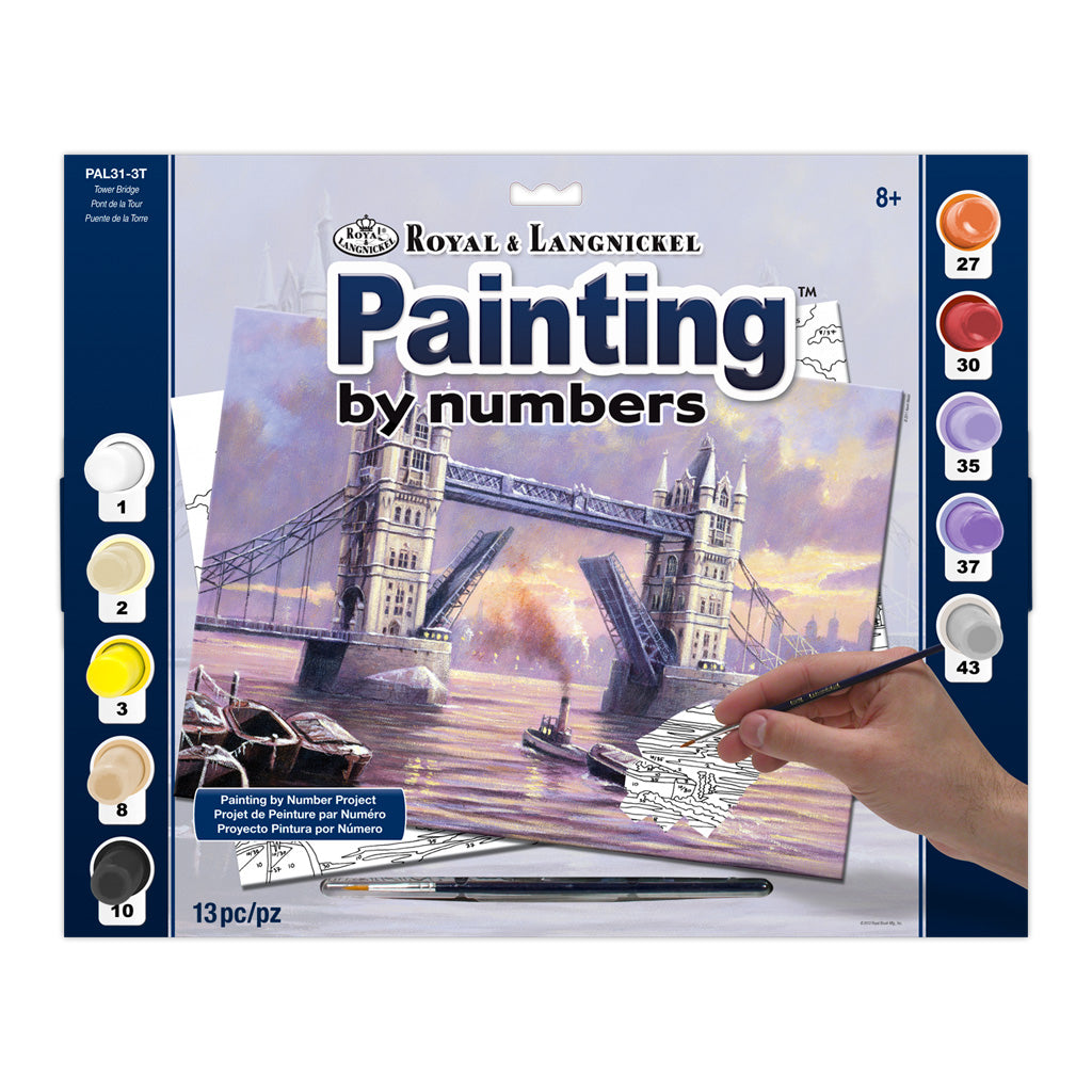 PAL31 - Painting by numbers™ 13pc 11.25" x 13.375" Tower Bridge Painting Project