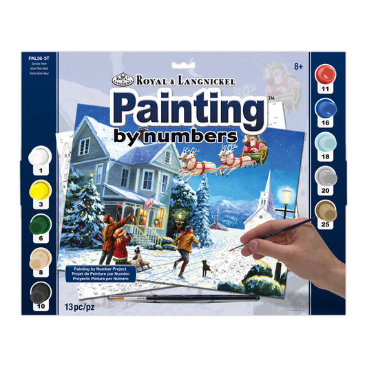 PAL36 - Painting by numbers™ 13pc 11.25" x 13.375" Santa's Here Painting Project