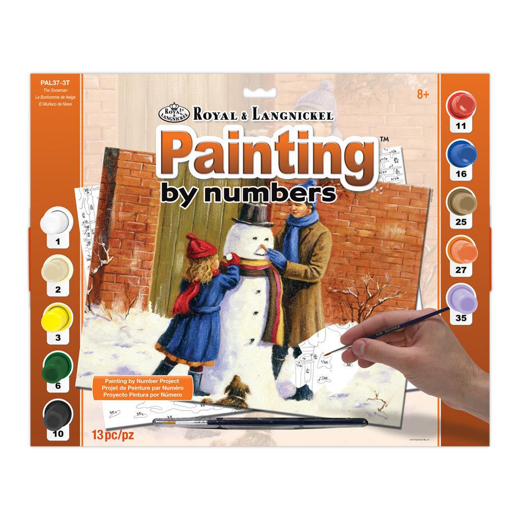 PAL37 - Painting by numbers™ 13pc 11.25" x 13.375" The Snowman Painting Project