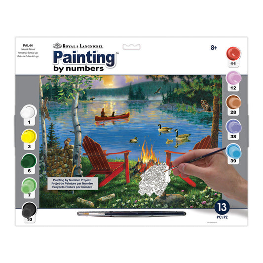 PAL44 - Painting by numbers™ 13pc 11.25" x 15.375" Lakeside Retreat Painting Project