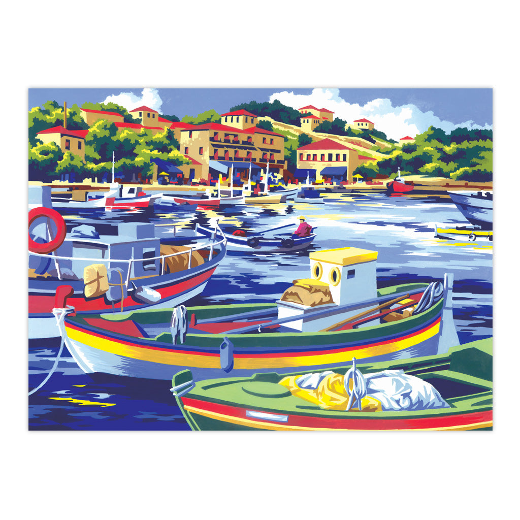 PAL6 | Painting by numbers™ 13pc 11.25" x 13.375" Mediterranean Fishing Boat Painting Project