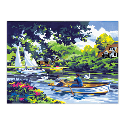 PAL8 | Painting by numbers™ 13pc 11.25" x 13.375" Boating on the River Painting Project