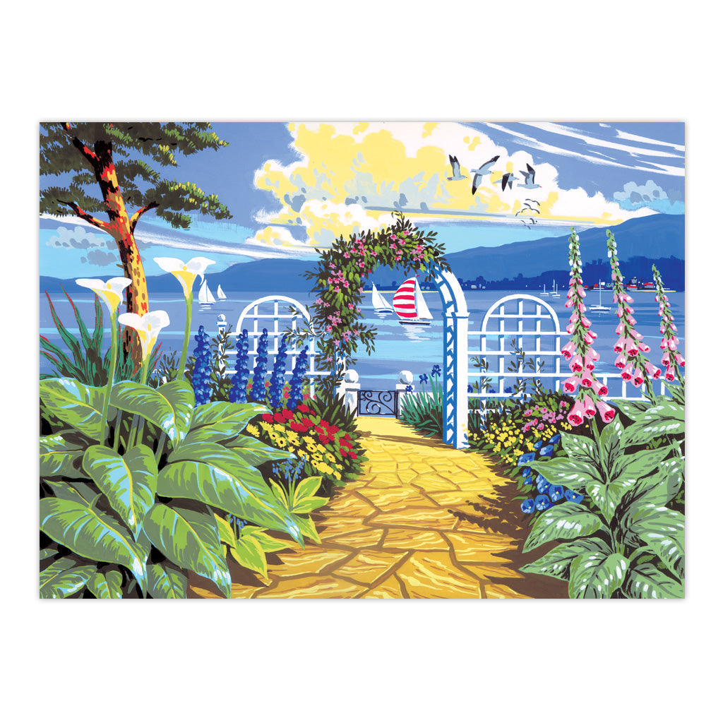 PAL9 | Painting by numbers™ 13pc 11.25" x 13.375" Garden Overlooking the Sea Painting Project