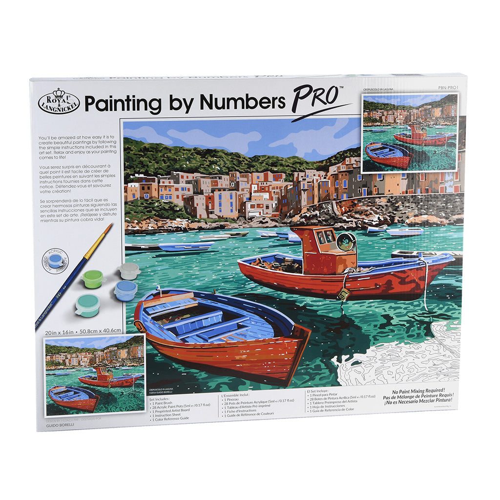 PBN-PRO1 - Painting by Numbers Pro™ 32pc 20" x 16" Crepuscolo in Laguna Project