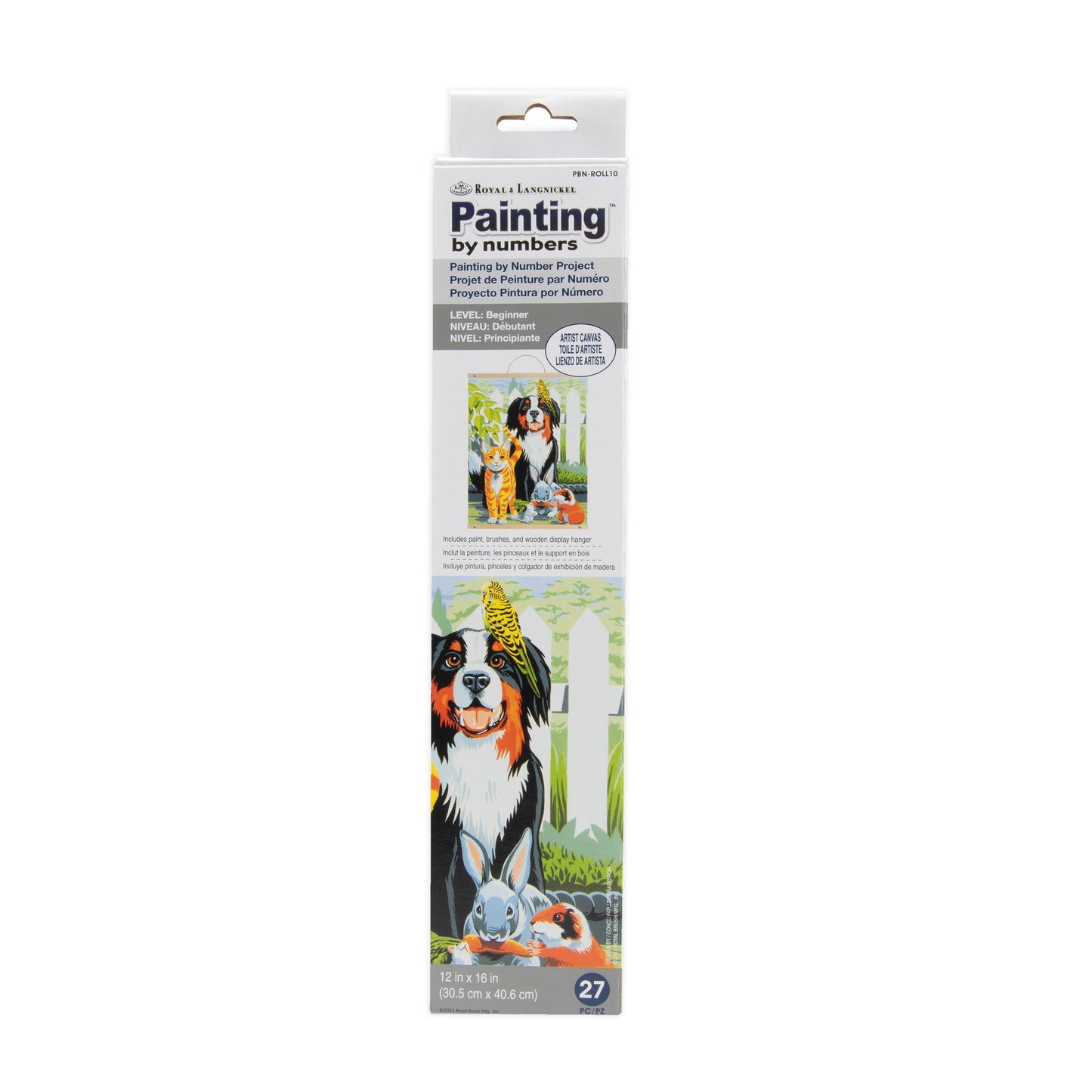 PBN-ROLL10 - Painting by numbers™ 27pc 12" x 16" Family Pets Canvas packaging front