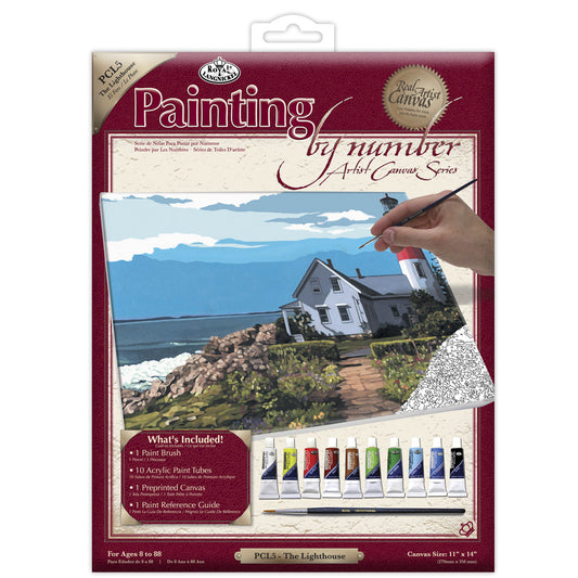 PCL5 - Painting by numbers™ 13pc 11" x 14" The Lighthouse Canvas Painting Project