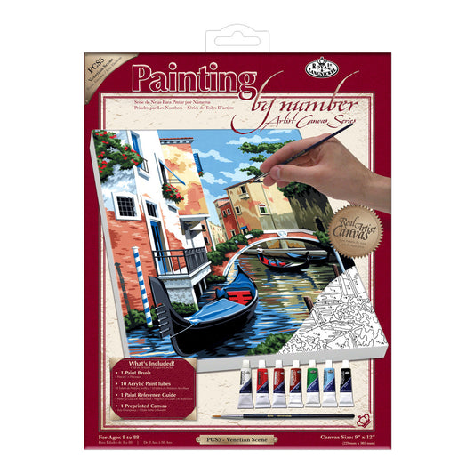 PCS5 - Painting by numbers™ 10pc 9" x 12" Venetian Scene Canvas Painting Project