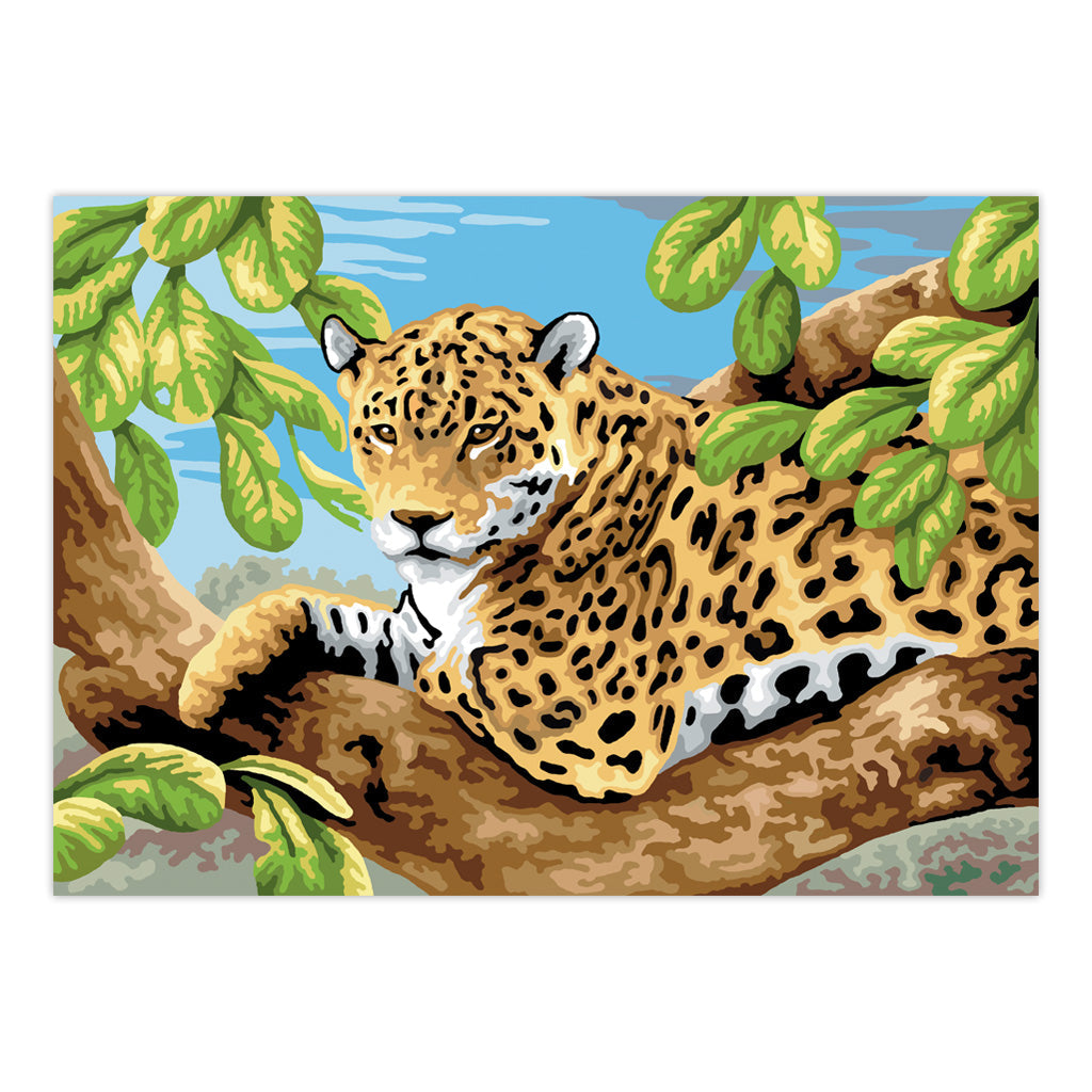 PJL11 | Painting by numbers™ 13pc 11.25" x 15.375" Leopard in Tree Painting Project