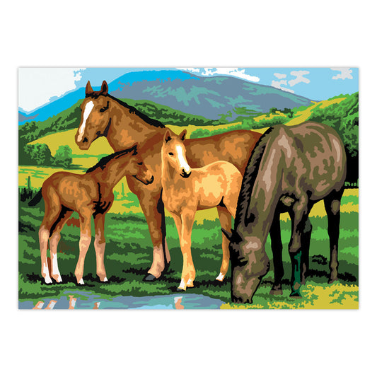 PJL13 | Painting by numbers™ 13pc 11.25" x 15.375" Horses & Foals Painting Project