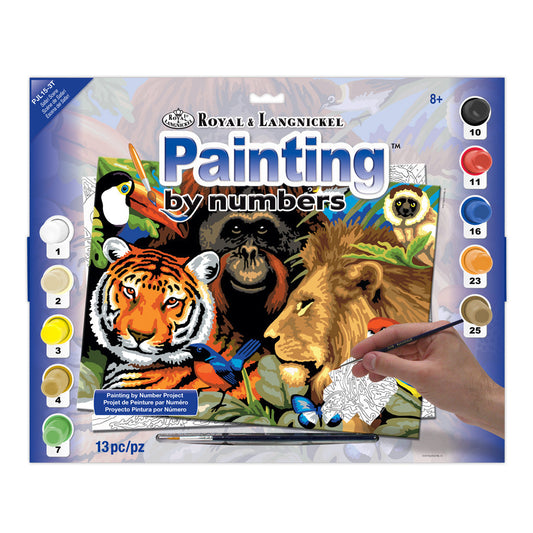 PJL15 - Painting by numbers™ 13pc 11.25" x 15.375" Safari Scene Painting Project