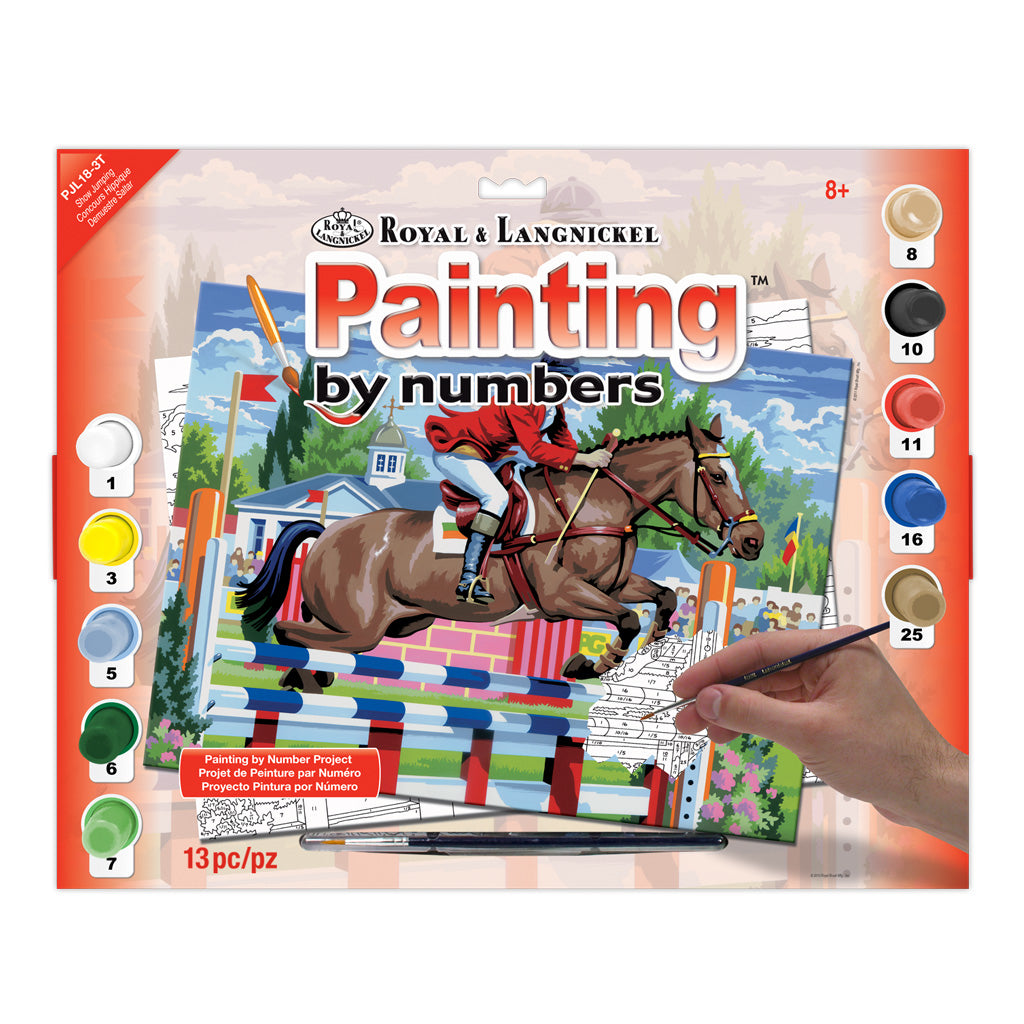 PJL18 - Painting by numbers™ 13pc 11.25" x 15.375" Show Jumping Painting Project