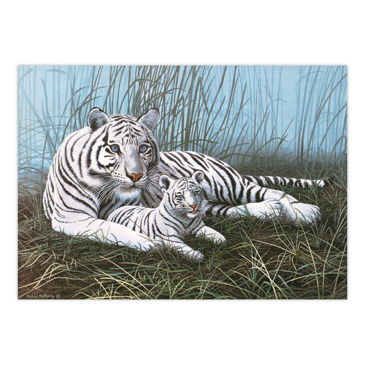 PJL22 | Painting by numbers™ 13pc 11.25" x 15.375" White Tigers in the Mist Painting Project