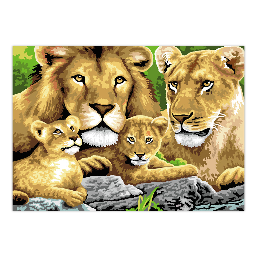 PJL4 | Painting by numbers™ 13pc 11.25" x 15.375" Pride of Lions Painting Project