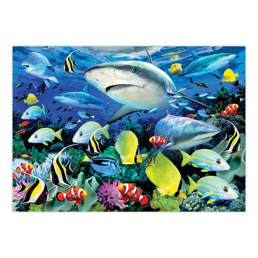 PJL42 | Painting by numbers™ 13pc 11.25" x 15.375" Reef Sharks Painting Project