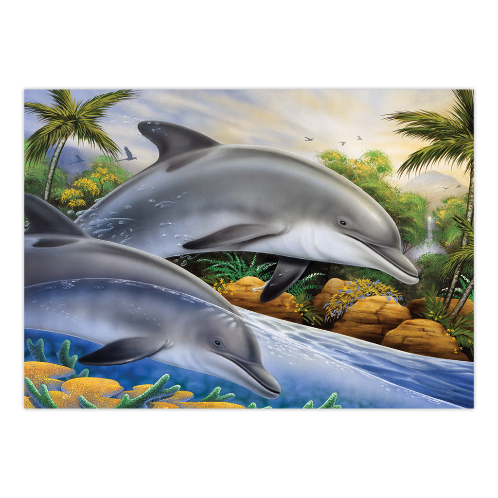 PJL44 | Painting by numbers™ 13pc 11.25" x 15.375" Dolphin Island Painting Project