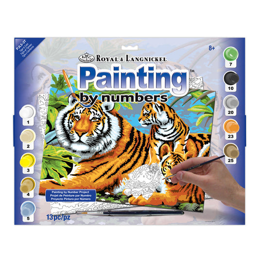 PJL5 - Painting by numbers™ 13pc 11.25" x 15.375" Tiger & Cubs Painting Project