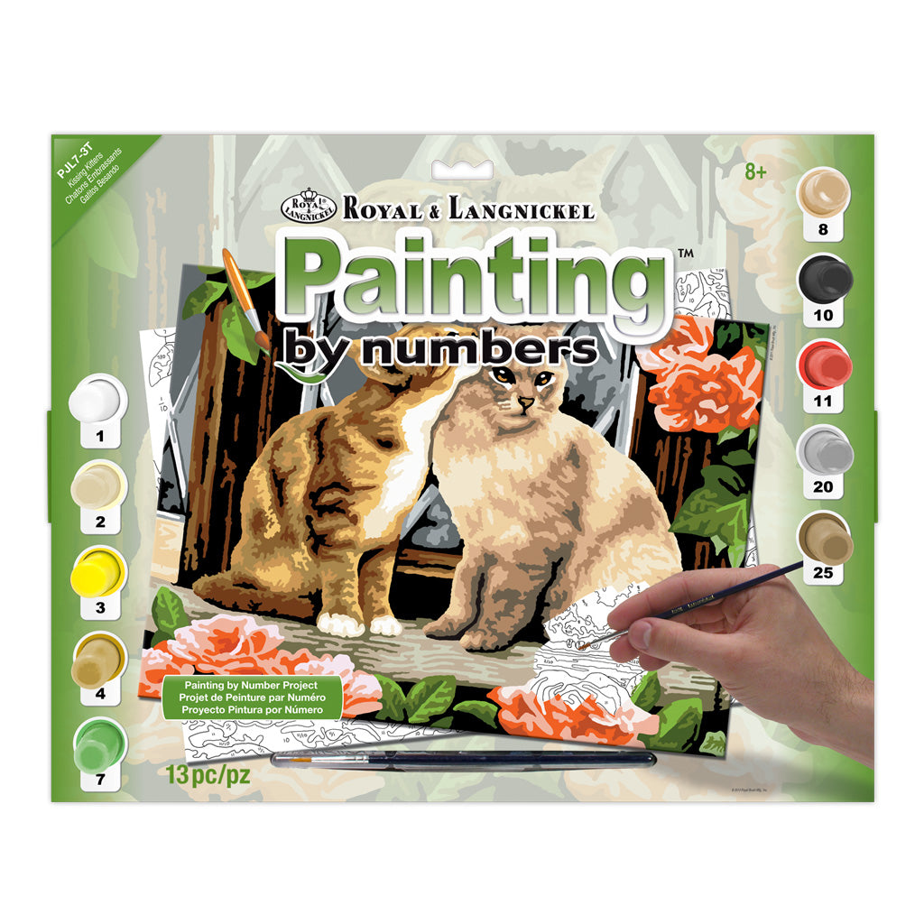 PJL7 - Painting by numbers™ 13pc 11.25" x 15.375" Kissing Kittens Painting Project