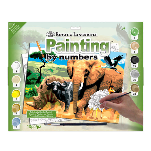 PJL9 - Painting by numbers™ 13pc 11.25" x 15.375" African Animals Painting Project