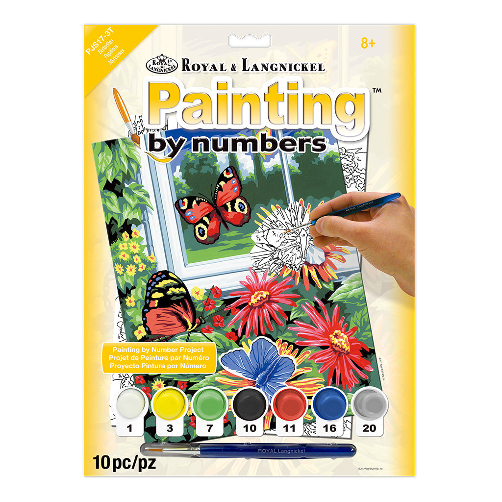 PJS17 - Painting by numbers™ 10pc 8.75" x 11.375" Butterflies Painting Project