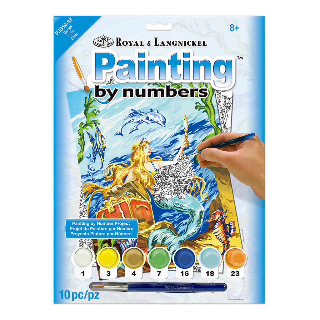 PJS19 - Painting by numbers™ 10pc 8.75" x 11.375" Mermaid Painting Project