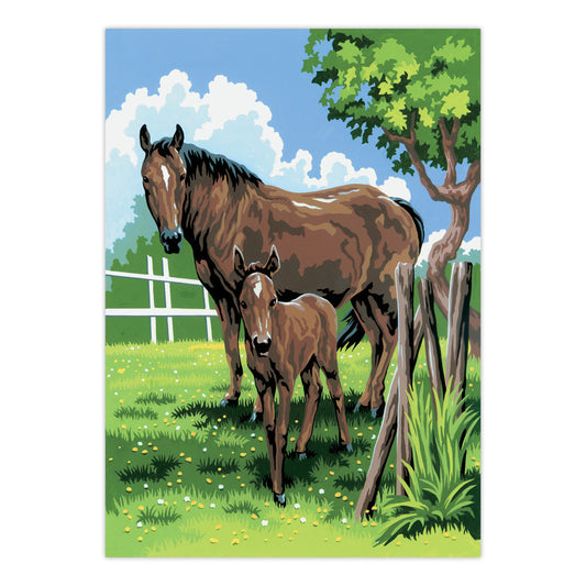 PJS21 | Painting by numbers™ 10pc 8.75" x 11.375" Mare & Foal Painting Project