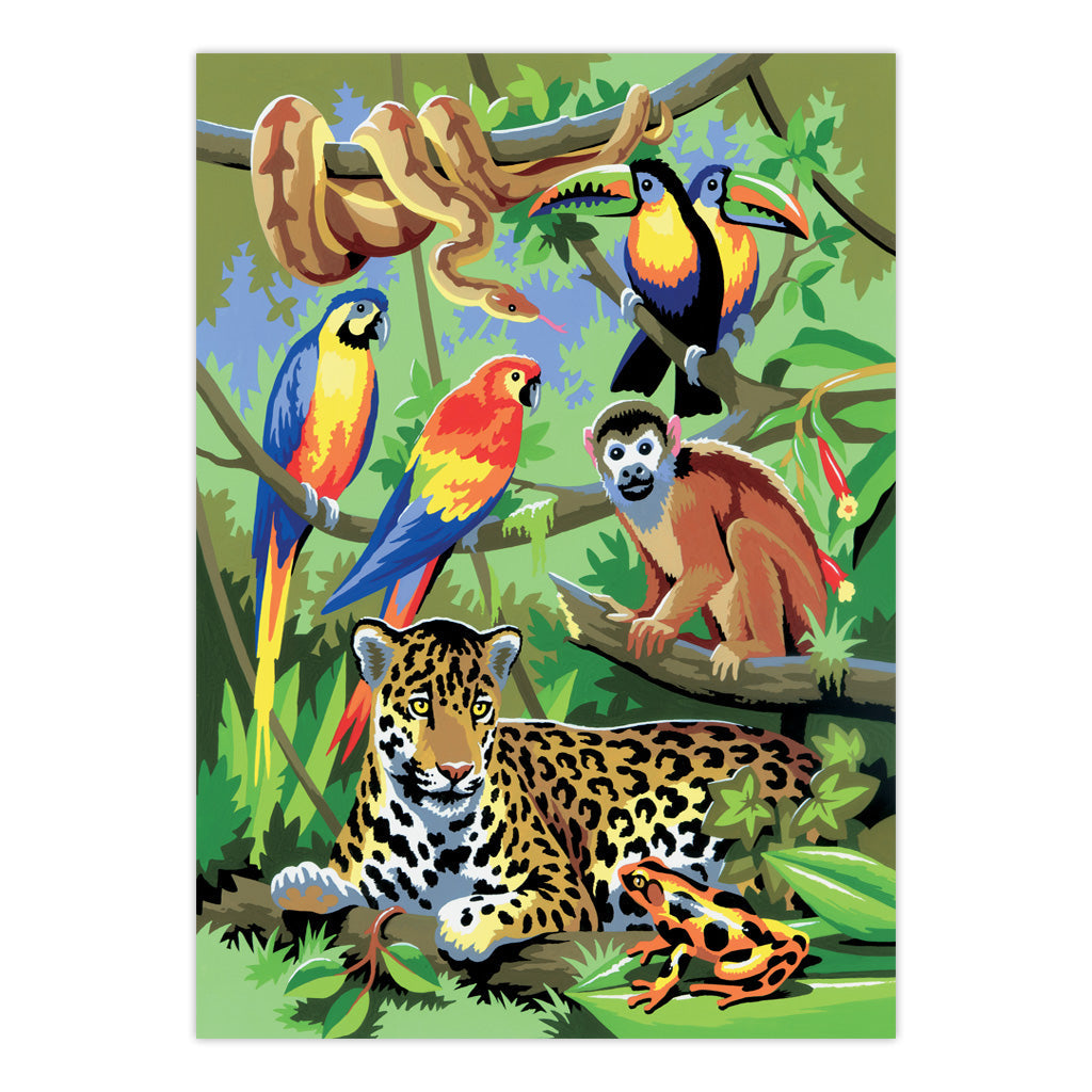 PJS28 | Painting by numbers™ 10pc 8.75" x 11.375" Jungle Scene Painting Project