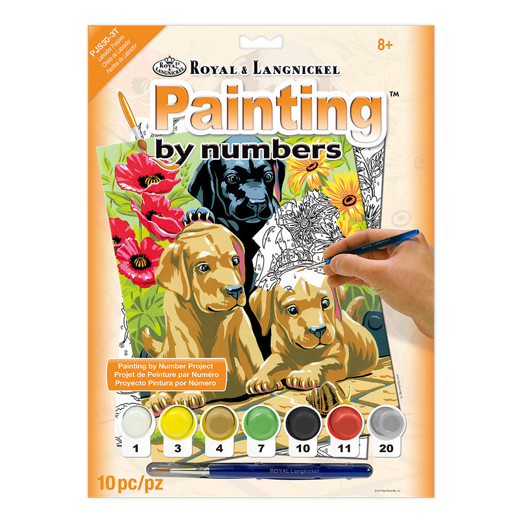 PJS30 - Painting by numbers™ 10pc 8.75" x 11.375" Labrador Puppies Painting Project