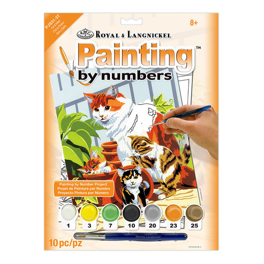 PJS31 - Painting by numbers™ 10pc 8.75" x 11.375" Cat & Kittens Painting Project