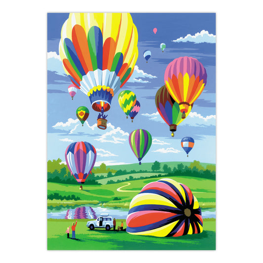 PJS34 | Painting by numbers™ 10pc 8.75" x 11.375" Hot Air Balloons Painting Project