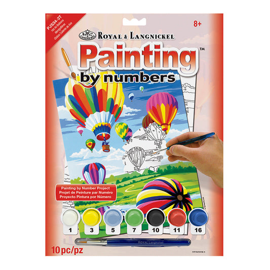 PJS34 - Painting by numbers™ 10pc 8.75" x 11.375" Hot Air Balloons Painting Project