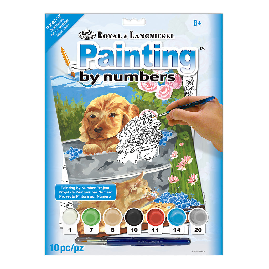 PJS37 - Painting by numbers™ 10pc 8.75" x 11.375" Bathtime Friends Painting Project