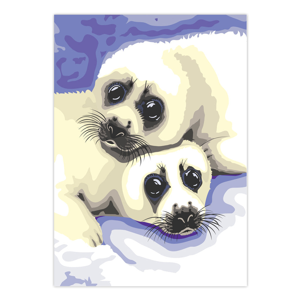 PJS40 | Painting by numbers™ 10pc 8.75" x 11.375" Seal & Pup Painting Project