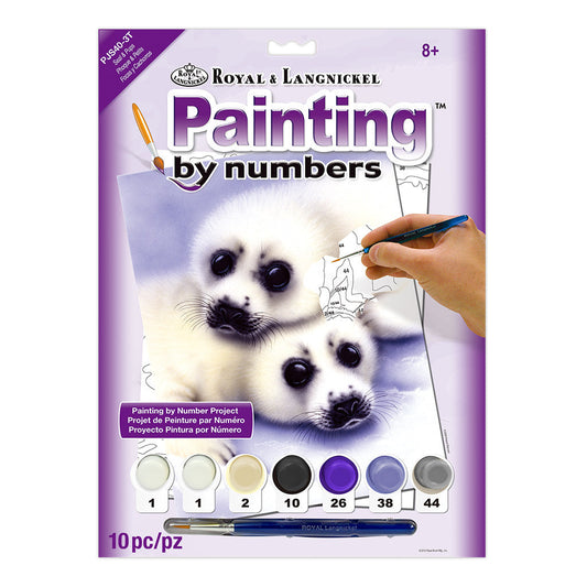 PJS40 - Painting by numbers™ 10pc 8.75" x 11.375" Seal & Pup Painting Project