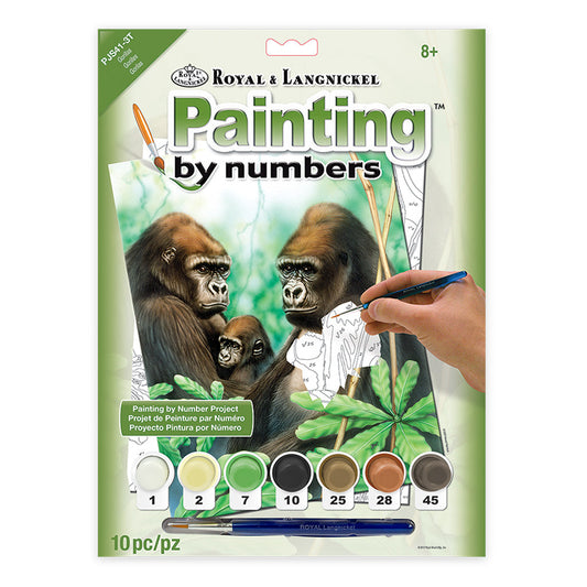 PJS41 - Painting by numbers™ 10pc 8.75" x 11.375" Gorillas Painting Project