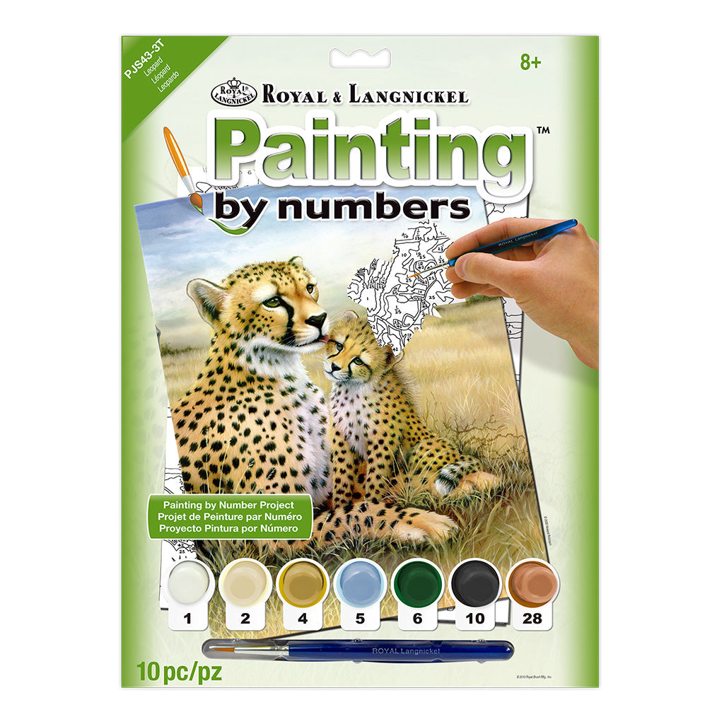 PJS43 - Painting by numbers™ 10pc 8.75" x 11.375" Leopard Painting Project