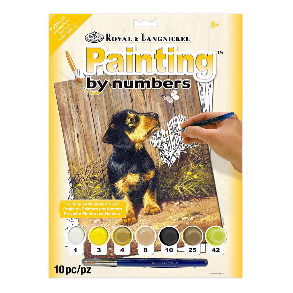 PJS51 - Painting by numbers™ 10pc 8.75" x 11.375" Dachshund Puppy Painting Project