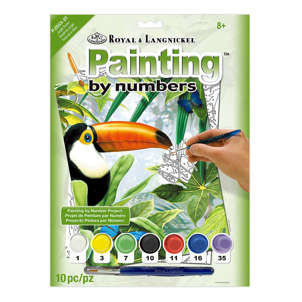 PJS53 - Painting by numbers™ 10pc 8.75" x 11.375" Jungle Toucan Painting Project